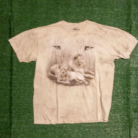 THE MOUNTAIN 2013 GRAY LIONS MENS CASUAL T SHIRT OUTDOORS NATURE SIZE XXL - Picture 1 of 5